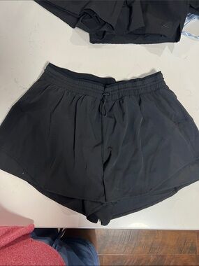 Avia Black Women's Athletic Drawstring Shorts with Liner